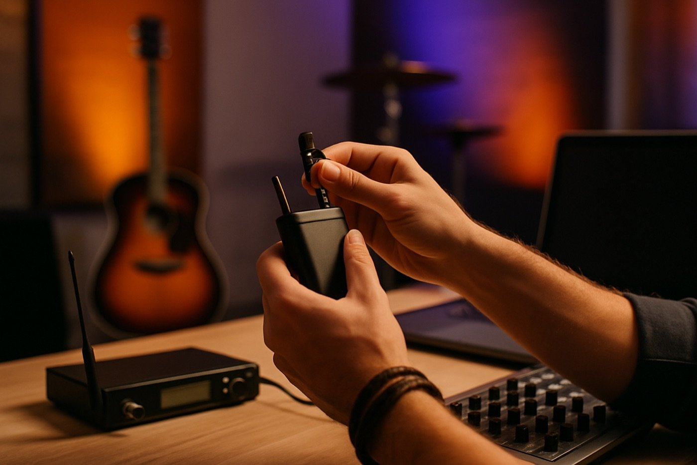 Como usar o microfone sem fio lapela