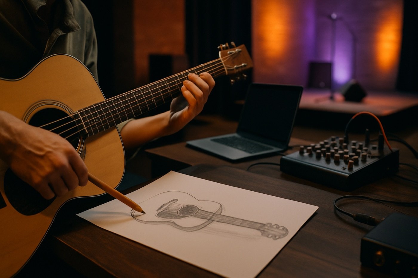Como desenhar violão: guia prático para iniciantes